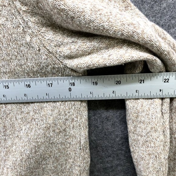 J. Crew Mens 1/4 Zip Sweater Merino Wool Stretch Beige Oatmeal Size M - Picture 8 of 9